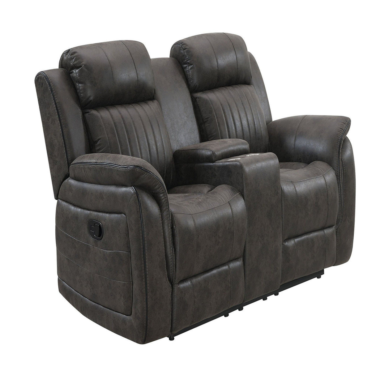 Steban Console Reclining Loveseat with Storage - Gray, photo 4 of 5