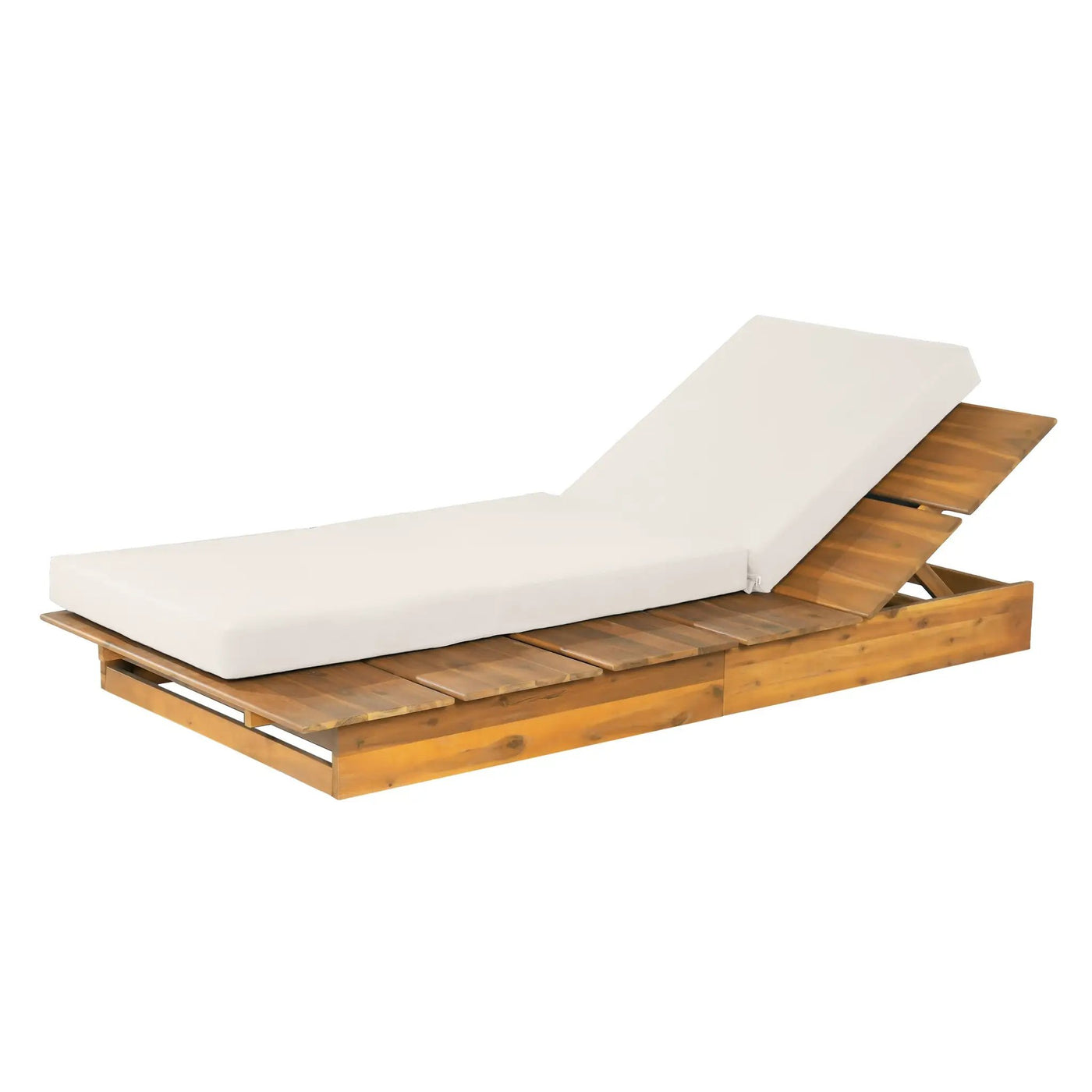 Acacia Wood Chaise Lounge with Movable Cushions by HouseOfZazla