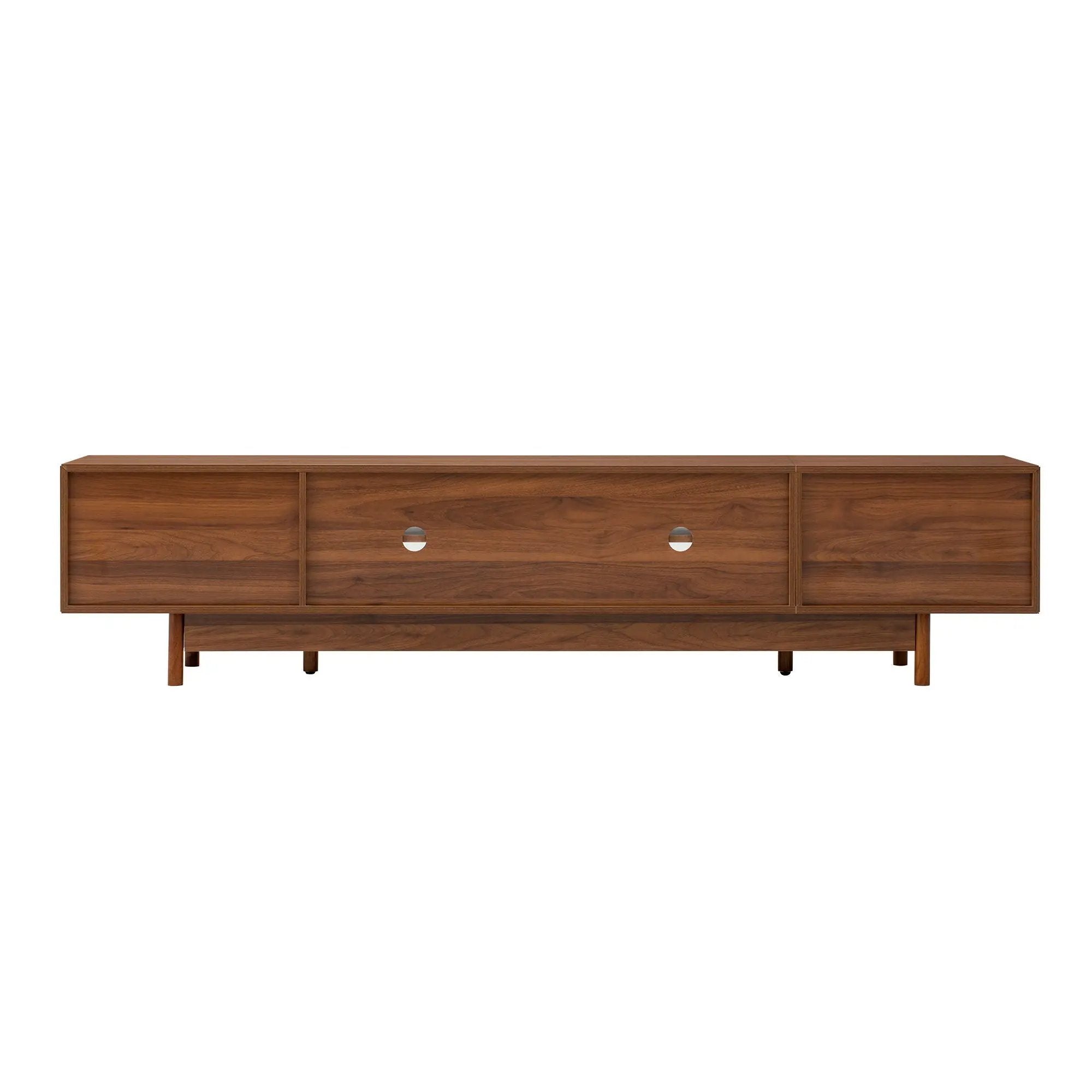 Modern TV Stand With Fluted Glass Doors & 2 Drawers by HouseOfZazla