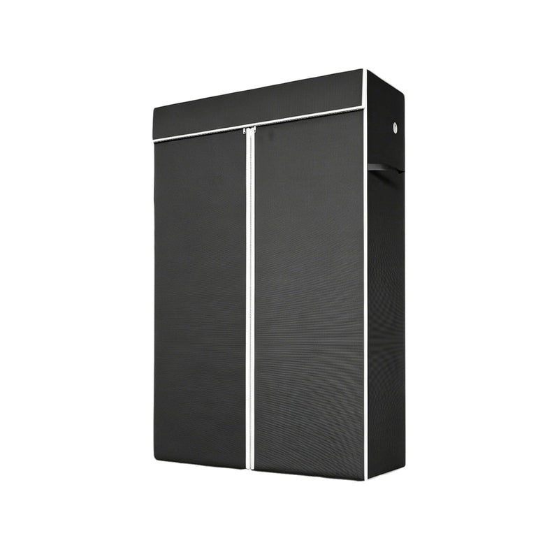 Freestanding Garment Rack with Dust Cover – Iron Frame, Mobile - Black, photo 5 of 8