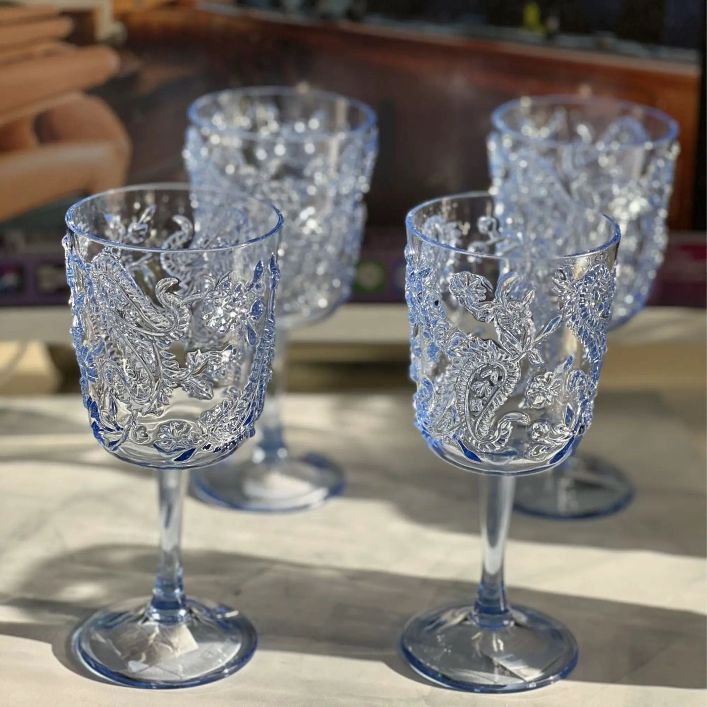 Paisley Acrylic Wine Glasses (Set of 4) by HouseOfZazla