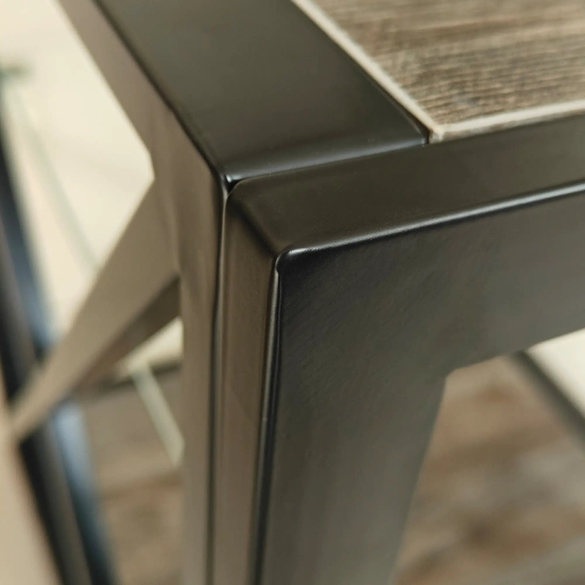 Modern End Table Nightstand with Tempered Glass & Wood Grain MDF by HouseOfZazla