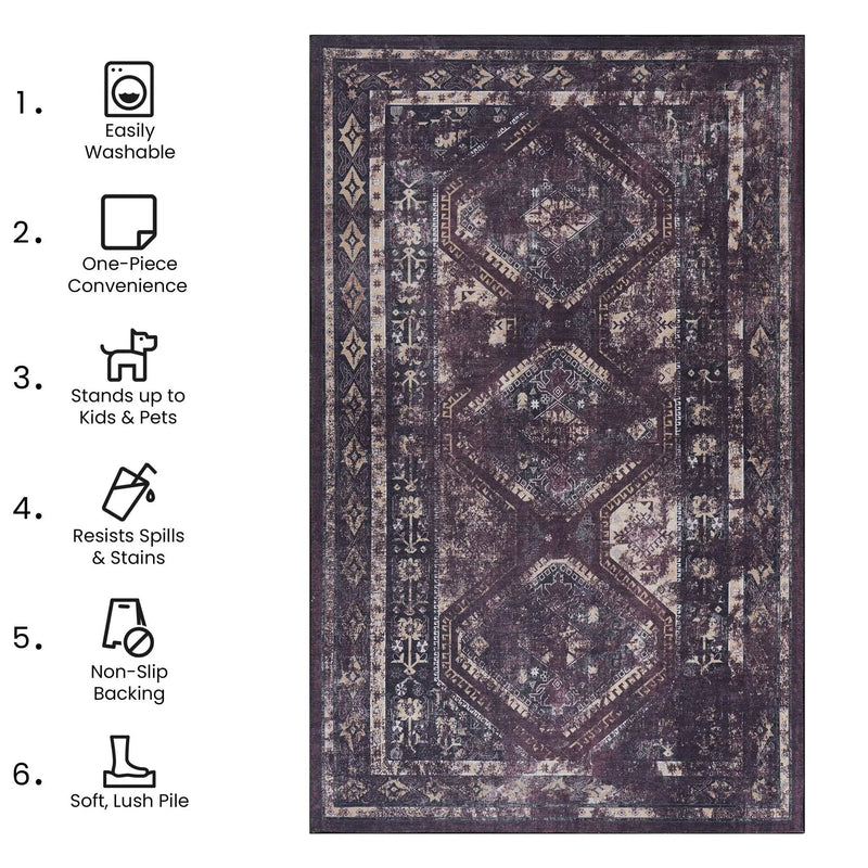 Maval - Trendy Area Rug, Washable by Unique Piece Furniture