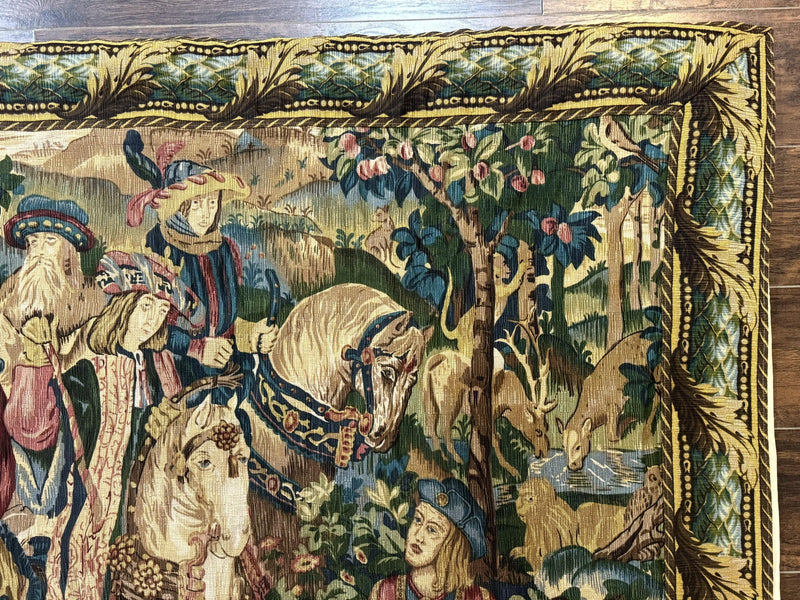 Vintage European Tapestry 5.5 x 8, The Royal Hunt by Jewel Rugs