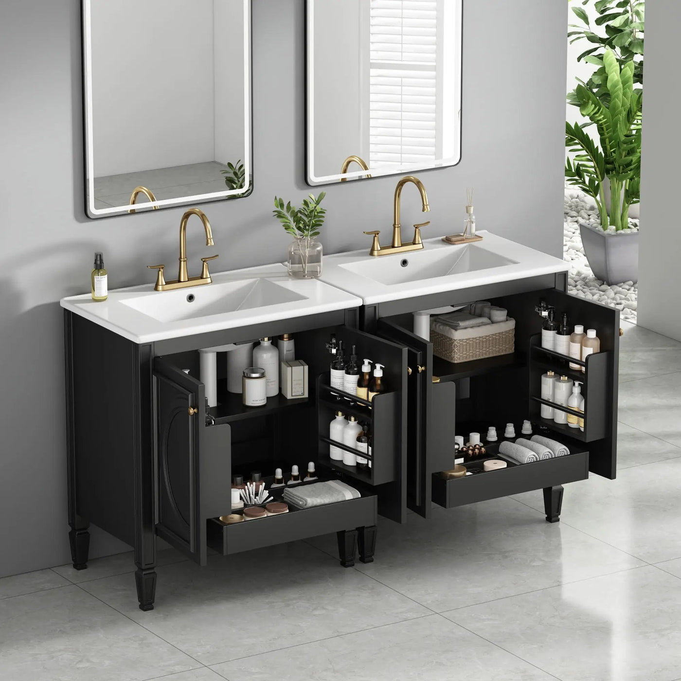 Bathroom Vanity With Sink With 2 Doors And Adjustable Shelf by HouseOfZazla