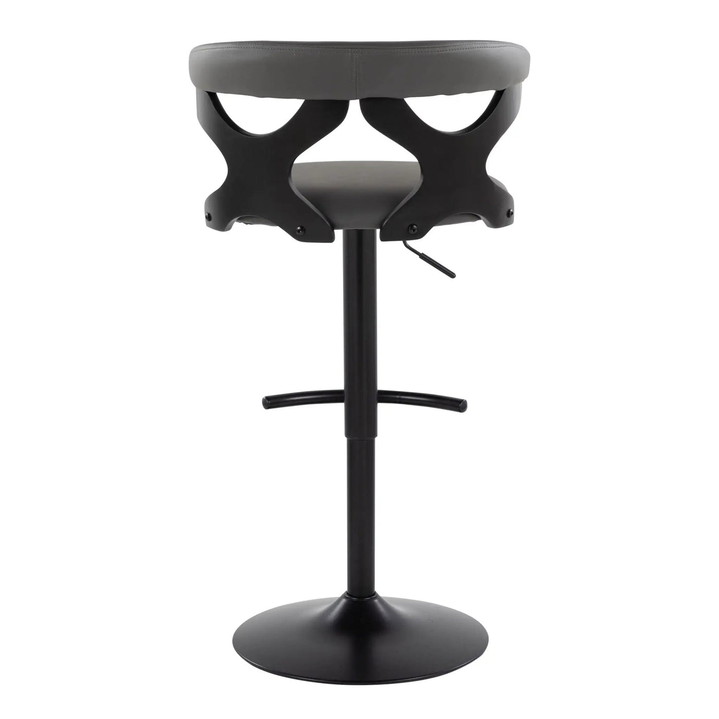 Gardenia - Contemporary Adjustable Barstool With Swivel With Rounded T Footrest (Set of 2) by HouseOfZazla
