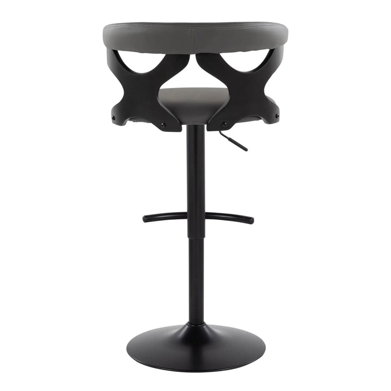 Gardenia - Contemporary Adjustable Barstool With Swivel With Rounded T Footrest (Set of 2) by Unique Piece Furniture
