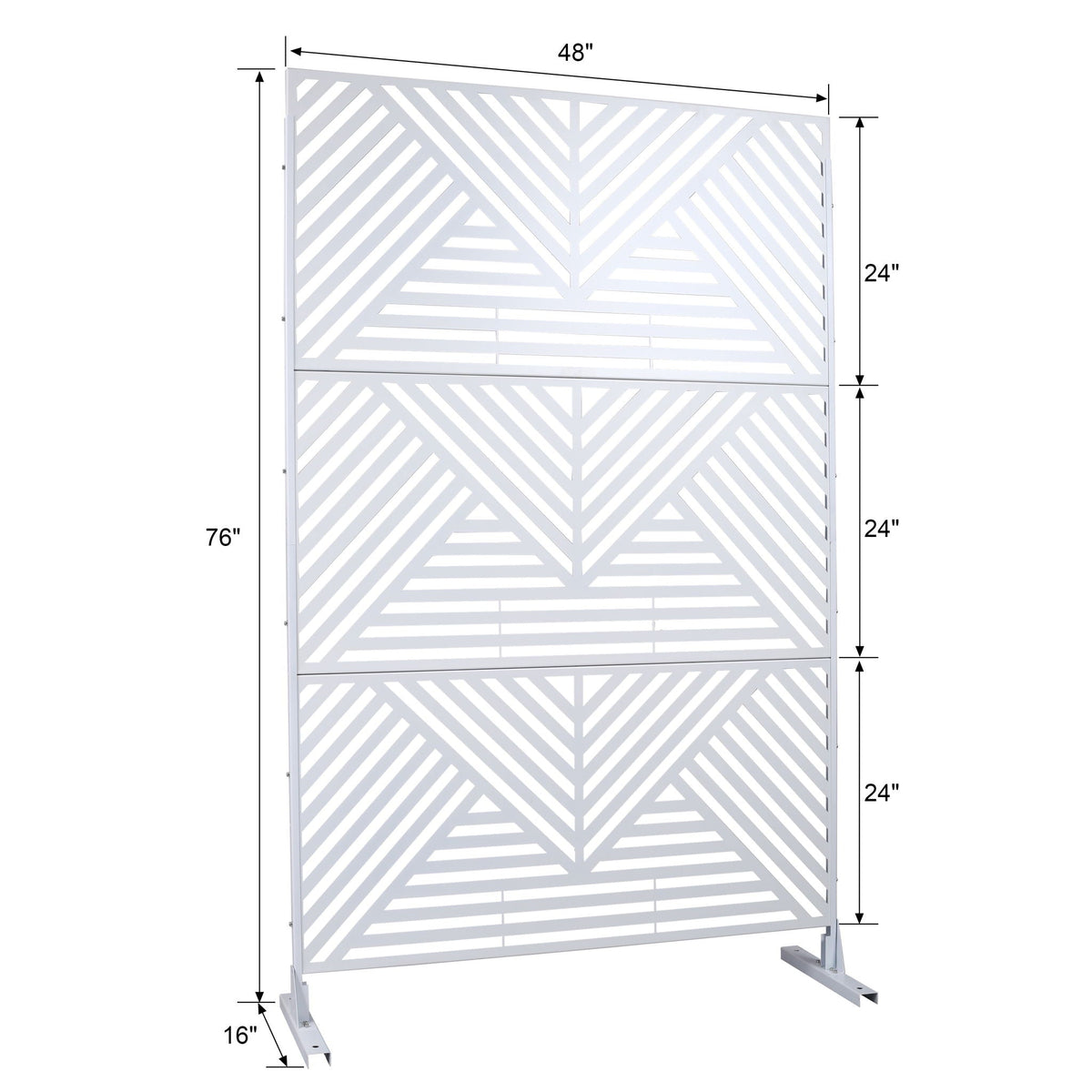 Freestanding Metal Privacy Screen Room Divider - Durable Steel, 48" x 16" x 76", photo 29 of 40