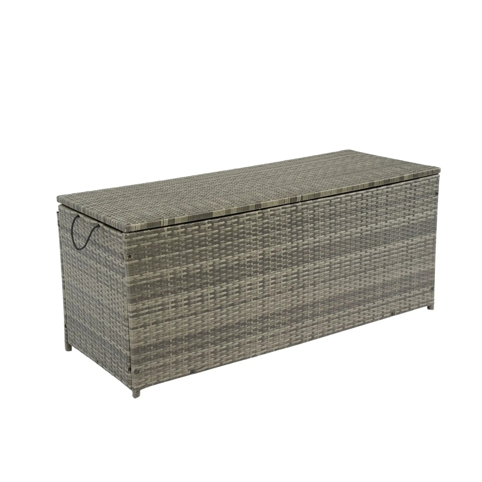 Outdoor Storage Box, Wicker Patio Deck Boxes With Lid, Outdoor Cushion Storage For Kids Toys, Pillows, Towel, Wicker by HouseOfZazla