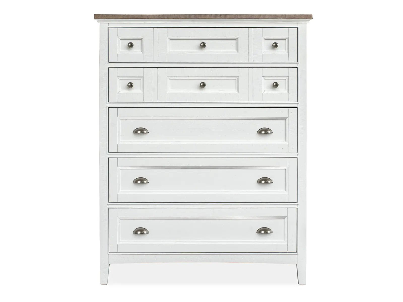 Heron Cove - Two Tone Drawer Chest - Chalk White And Dovetail Gray by Unique Piece Furniture