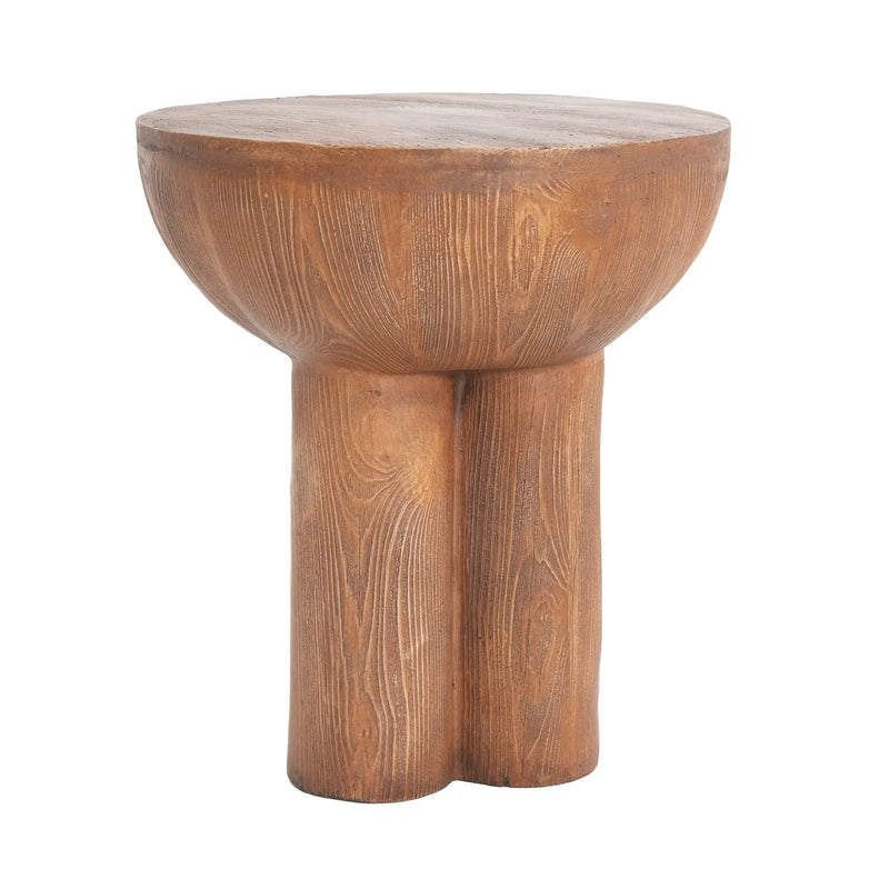 Iris Outdoor Patio Three-Legged Wood-Grain Side Table by HouseOfZazla