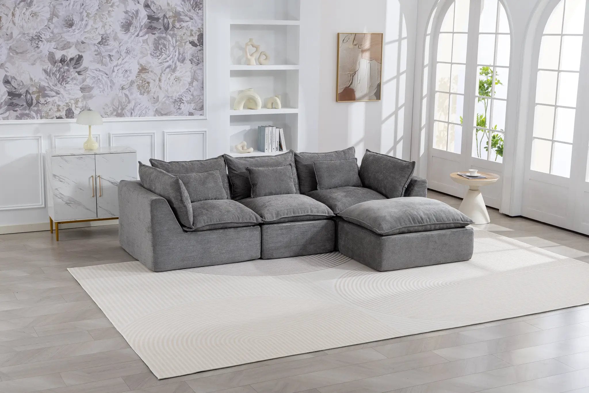 102.3" Width Cloud Couch Oversized Modular Sectional Sofa by HouseOfZazla