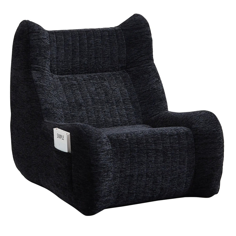 Bean Bag Chair With Armrests Oversized Comfy Beanbag Lounge Lazy Floor Sofa Accent Chair For Living Room - Black by Unique Piece Furniture