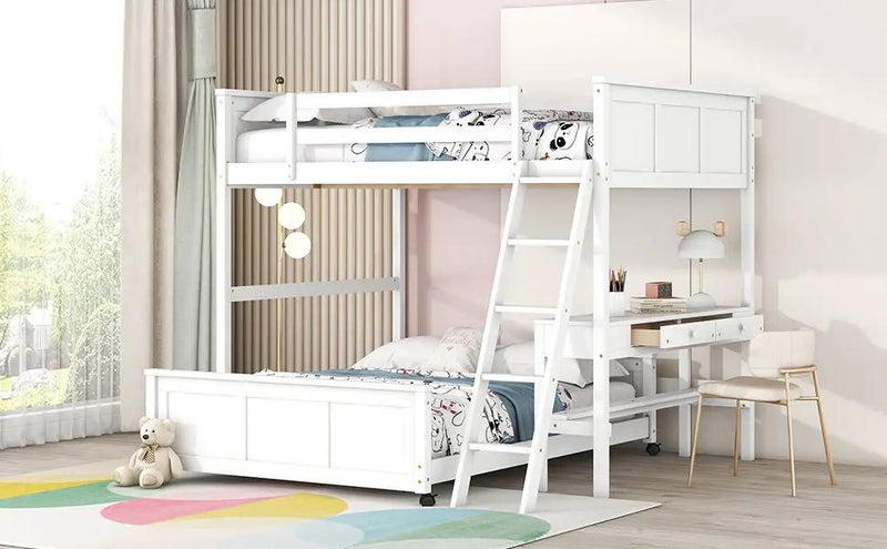 Full Over Full Bunk Bed With Desk