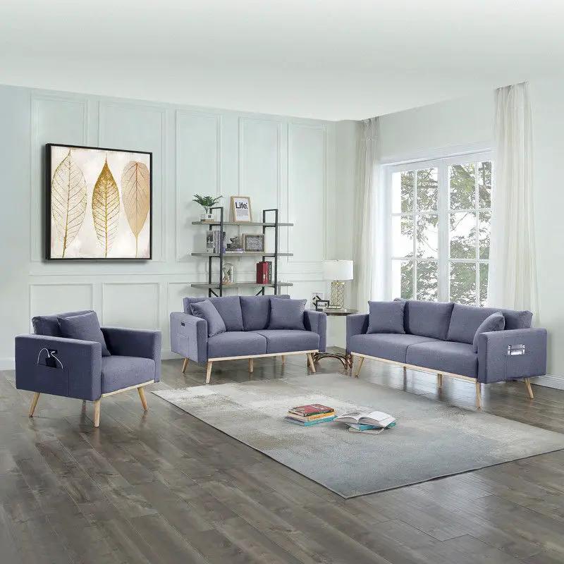 Easton - Fabric Living Room Set With USB Charging Ports Pockets And Pillows (Set of 2) by Unique Piece Furniture