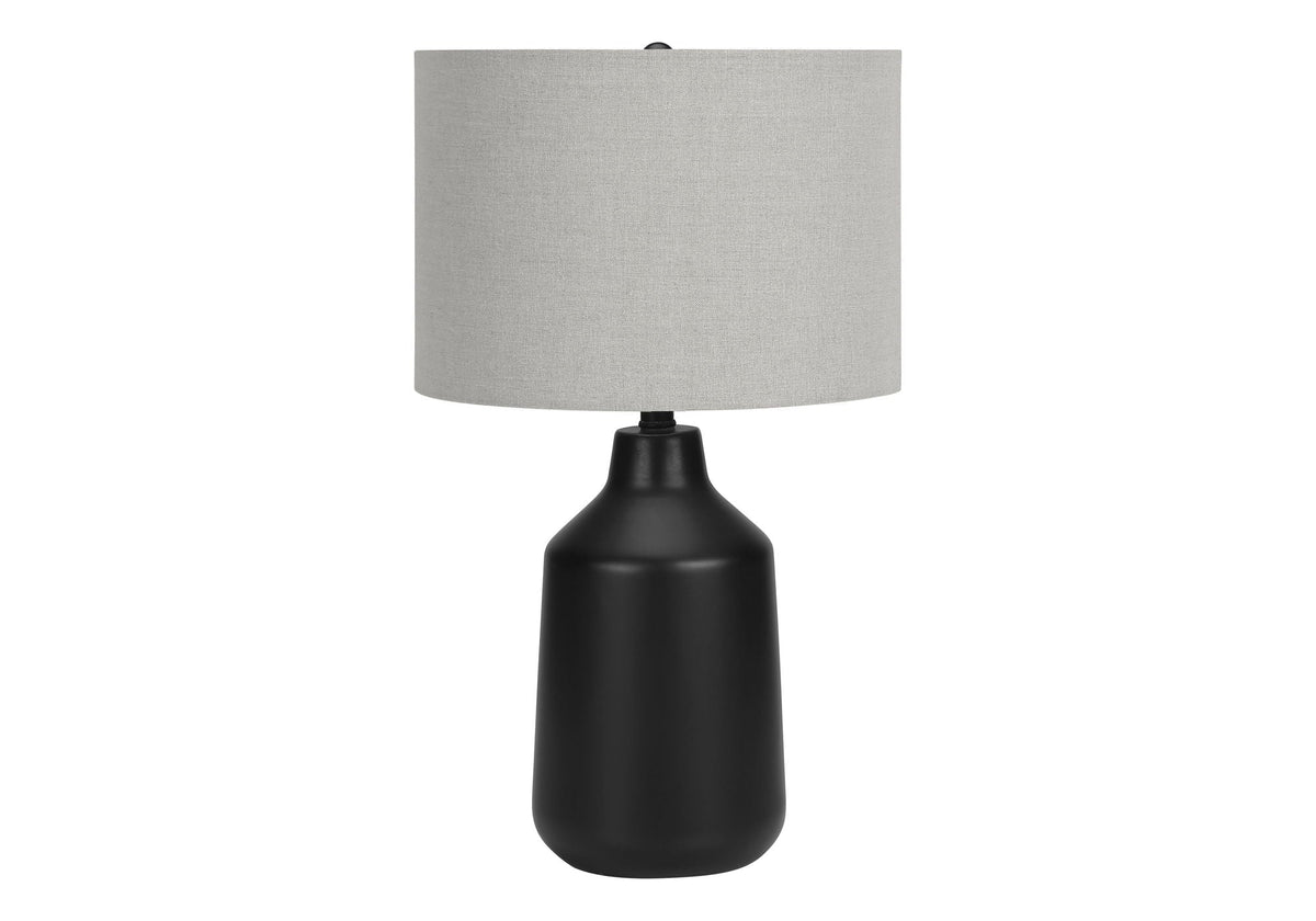 Contemporary Concrete Table Lamp with Fabric Shade - Dark Gray, Beige, or Black, photo 10 of 12