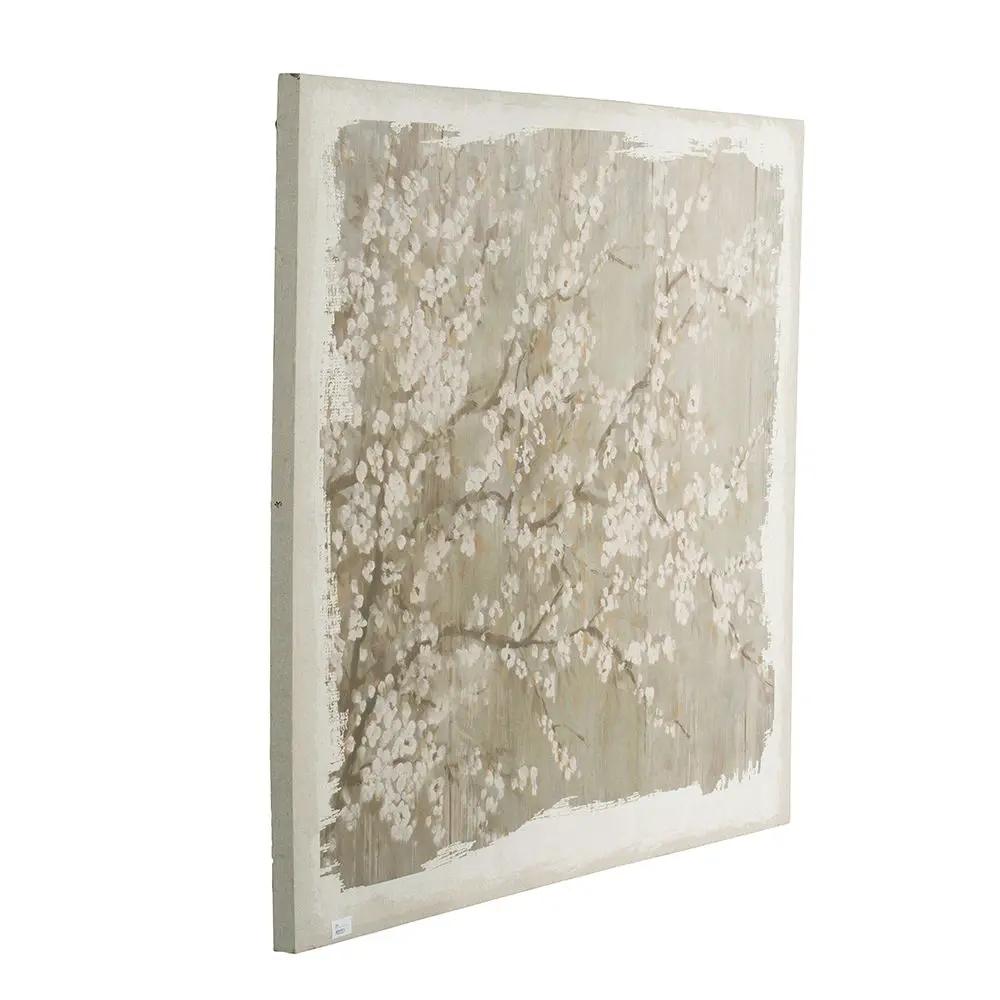 Large Cherry Blossom Canvas Art Print, Home Decor Accent Piece - Gray / White Matte by HouseOfZazla