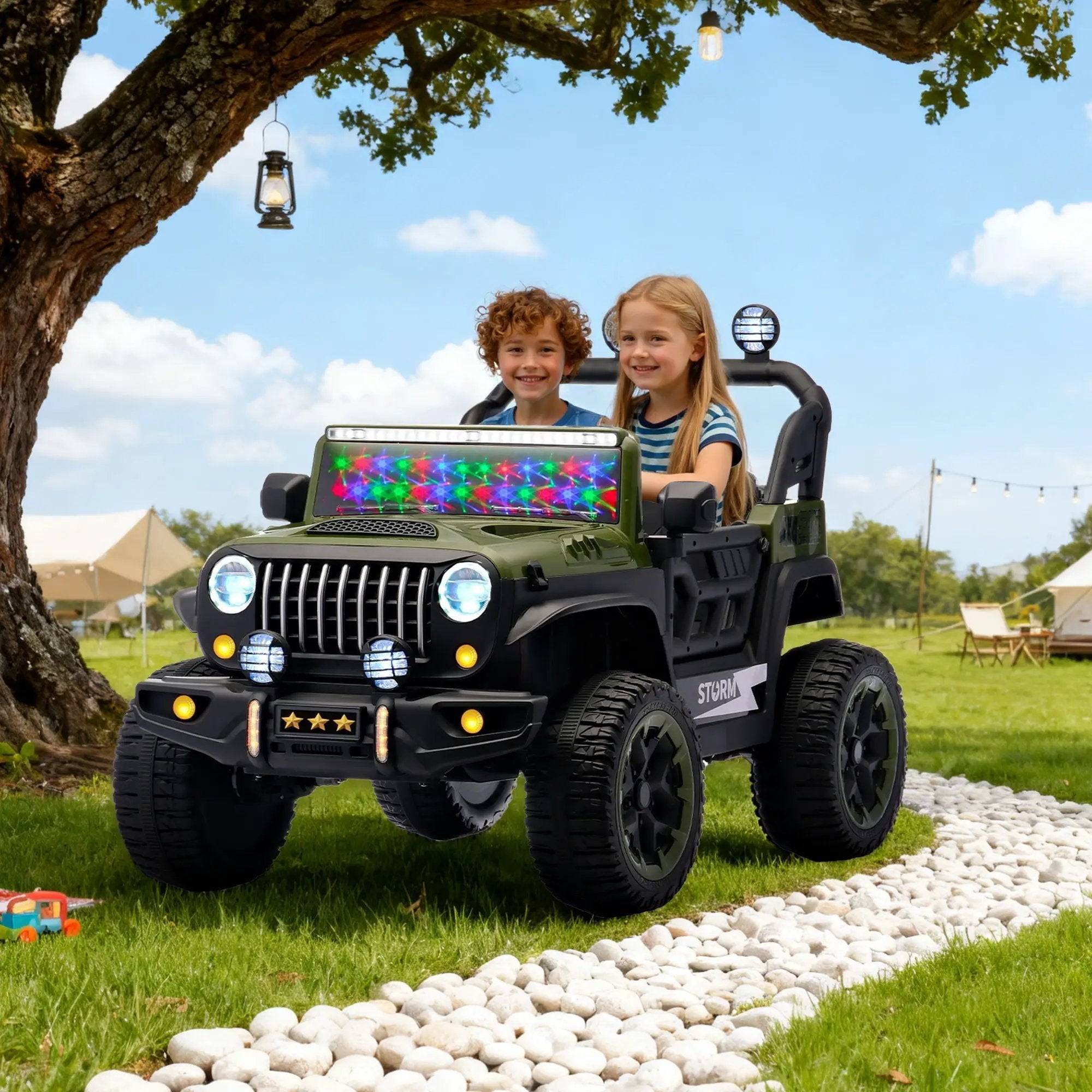 Electric Car With Remote Control, Colorful LED Lights, USB & MP3 by HouseOfZazla