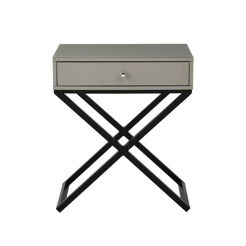Koda - End Side Table Nightstand, Drawer And Cross Base by HouseOfZazla