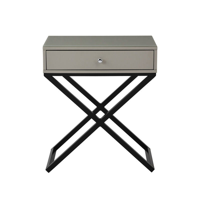 Koda End Side Table Nightstand with Drawer and Cross Base, photo 8 of 12