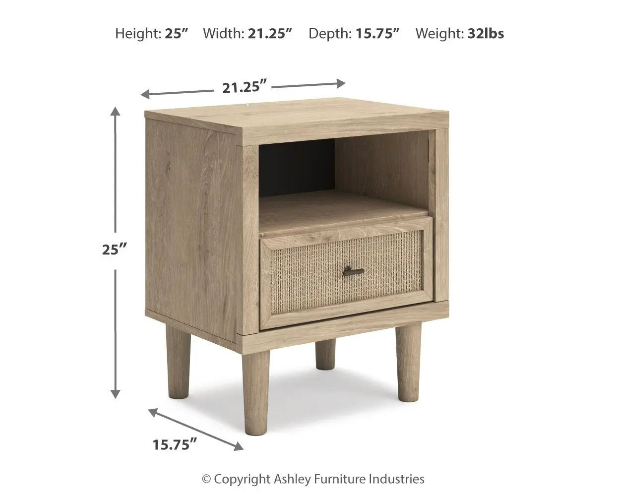 Cielden - One Drawer Night Stand - Two-Tone by Unique Piece Furniture