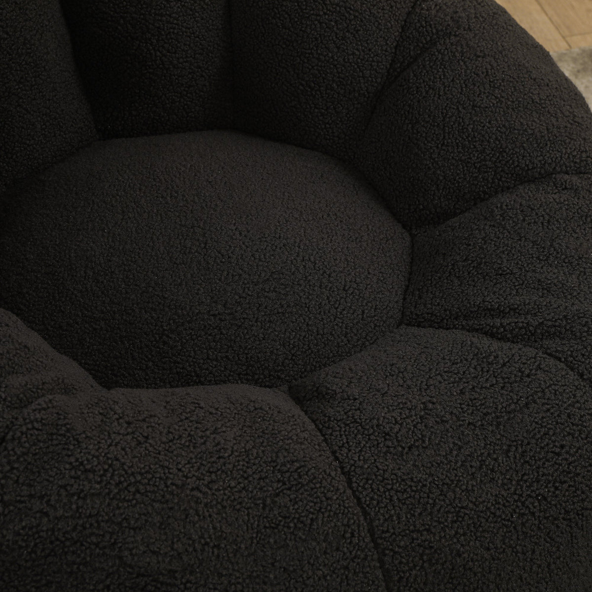 Bean Bag Chair with Armrests - Plush Faux Fur - Dark Gray, photo 5 of 10