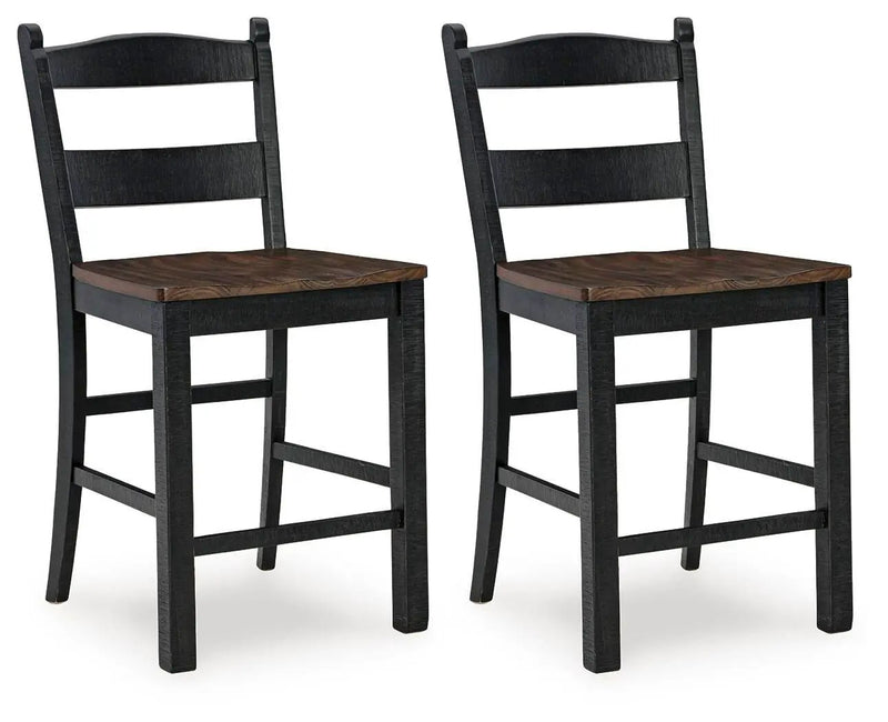 Valebeck - Barstool (Set of 2) - Black / Brown by Unique Piece Furniture