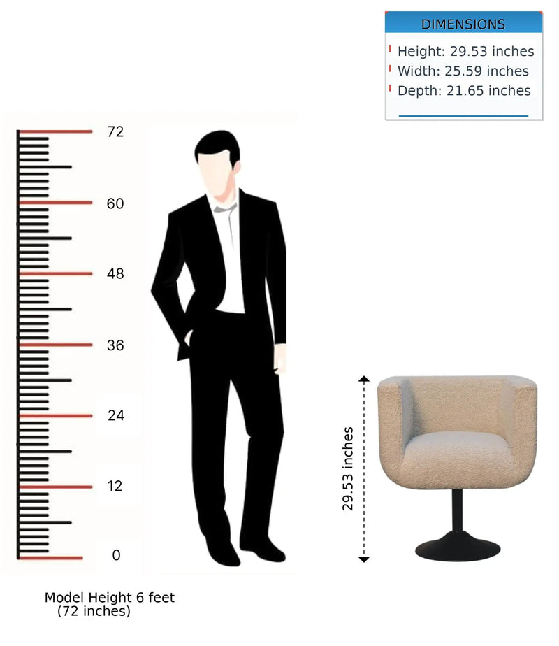 Swivel Chair - Cream by HouseOfZazla