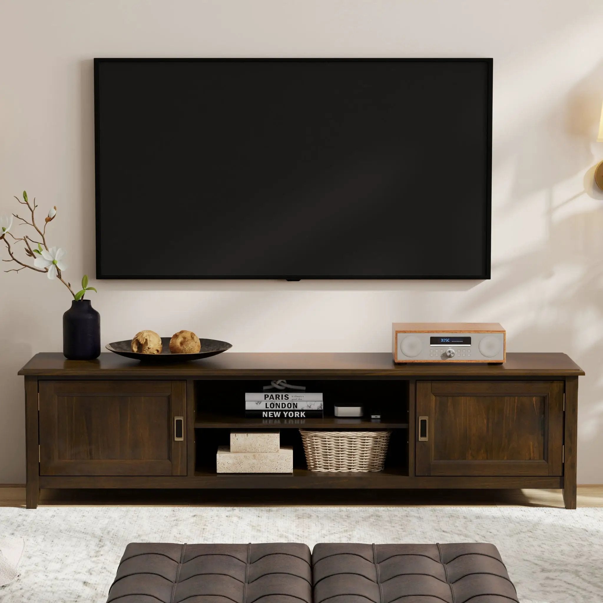 Burlington - Low TV Media Stand - Mahogany by HouseOfZazla