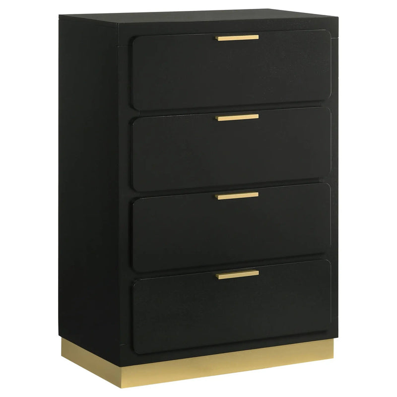 Caraway 4-drawer Bedroom Chest Black by Unique Piece Furniture