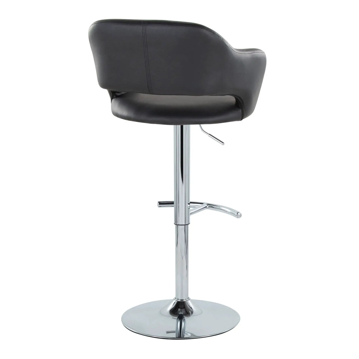 Margarite - Contemporary Ajustable Barstool With Swivel With Rounded T Footrest (Set of 2) by HouseOfZazla