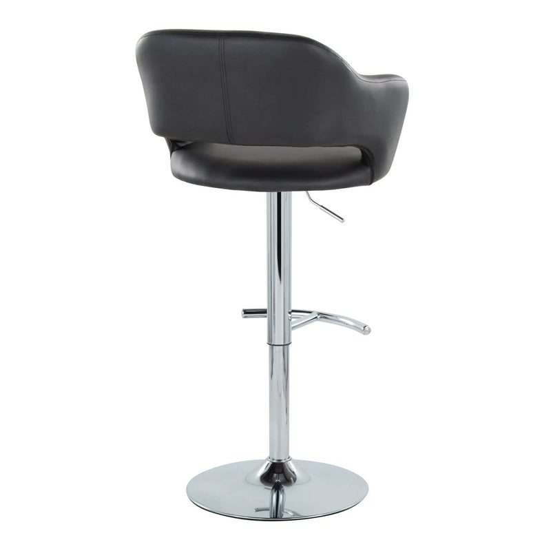 Margarite - Contemporary Ajustable Barstool With Swivel With Rounded T Footrest (Set of 2) by HouseOfZazla