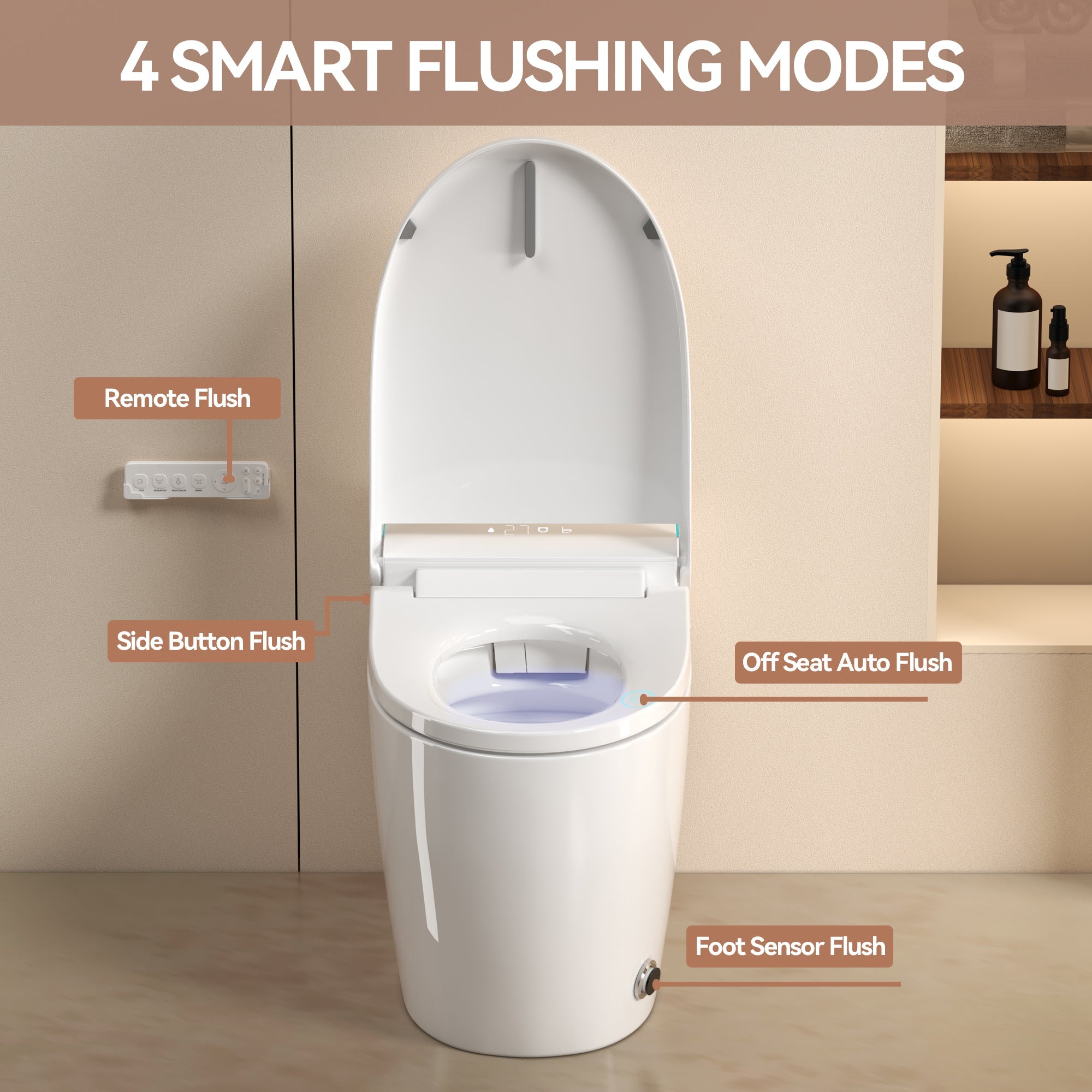 Unique Smart One-Piece Toilet with Bidet and Auto Seat by HouseOfZazla
