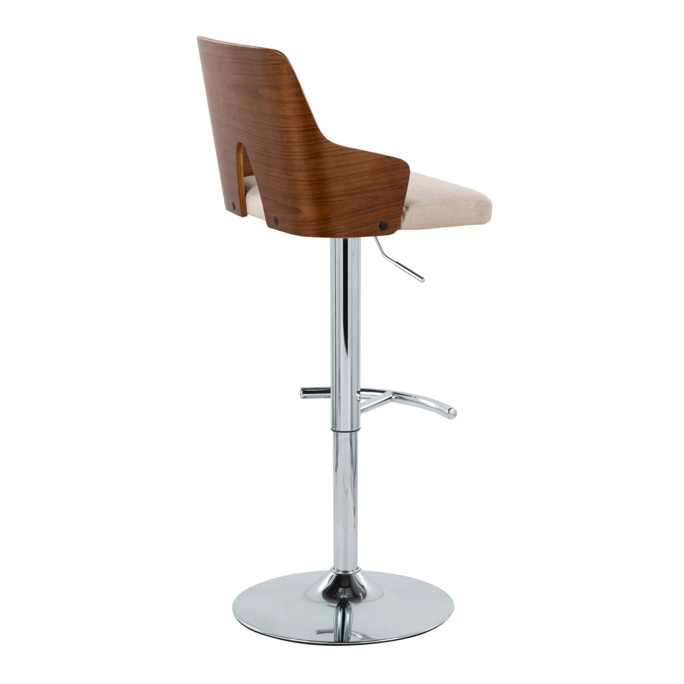 Ariana - Mid Century Modern Adjustable Barstool Stool With Swivel With Rounded T Footrest (Set of 2) by HouseOfZazla