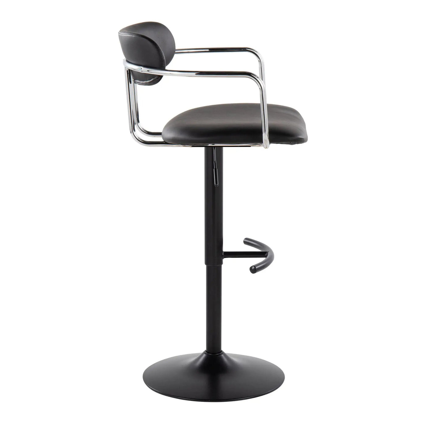 Demi - Contemporary Adjustable Height Barstool With Swivel With Rounded T Footrest (Set of 2) by HouseOfZazla
