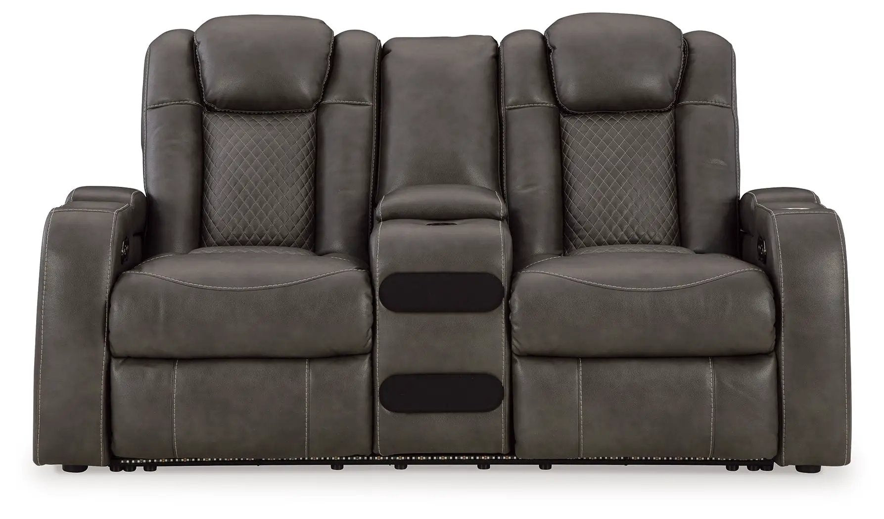 Fyne-dyme - Power Reclining Loveseat With Console/Adj Hdrst by Unique Piece Furniture