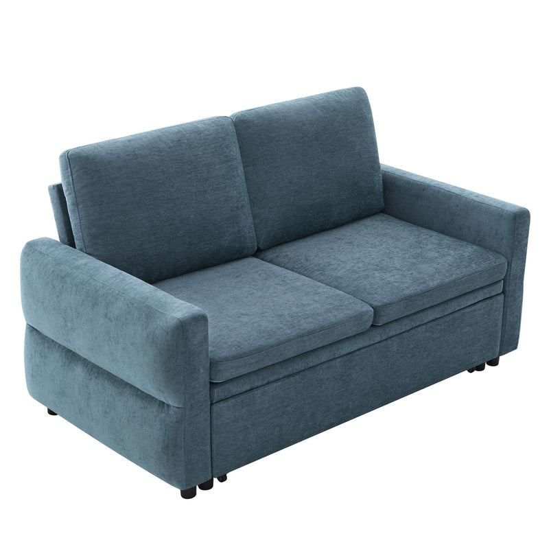 Convertible Sofa Bed Loveseat With Adjustable Backrest And USB Ports by HouseOfZazla