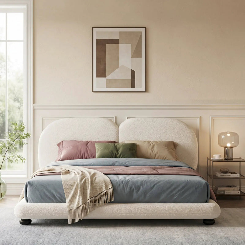 Extra Thick Upholstered Platform Bed Frame by HouseOfZazla