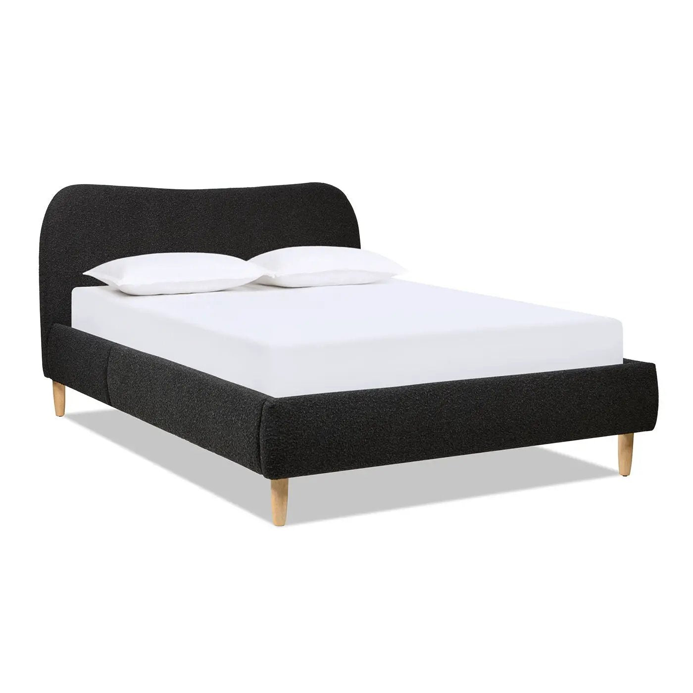 Roman - Curved Headboard Upholstered Platform Bed by HouseOfZazla