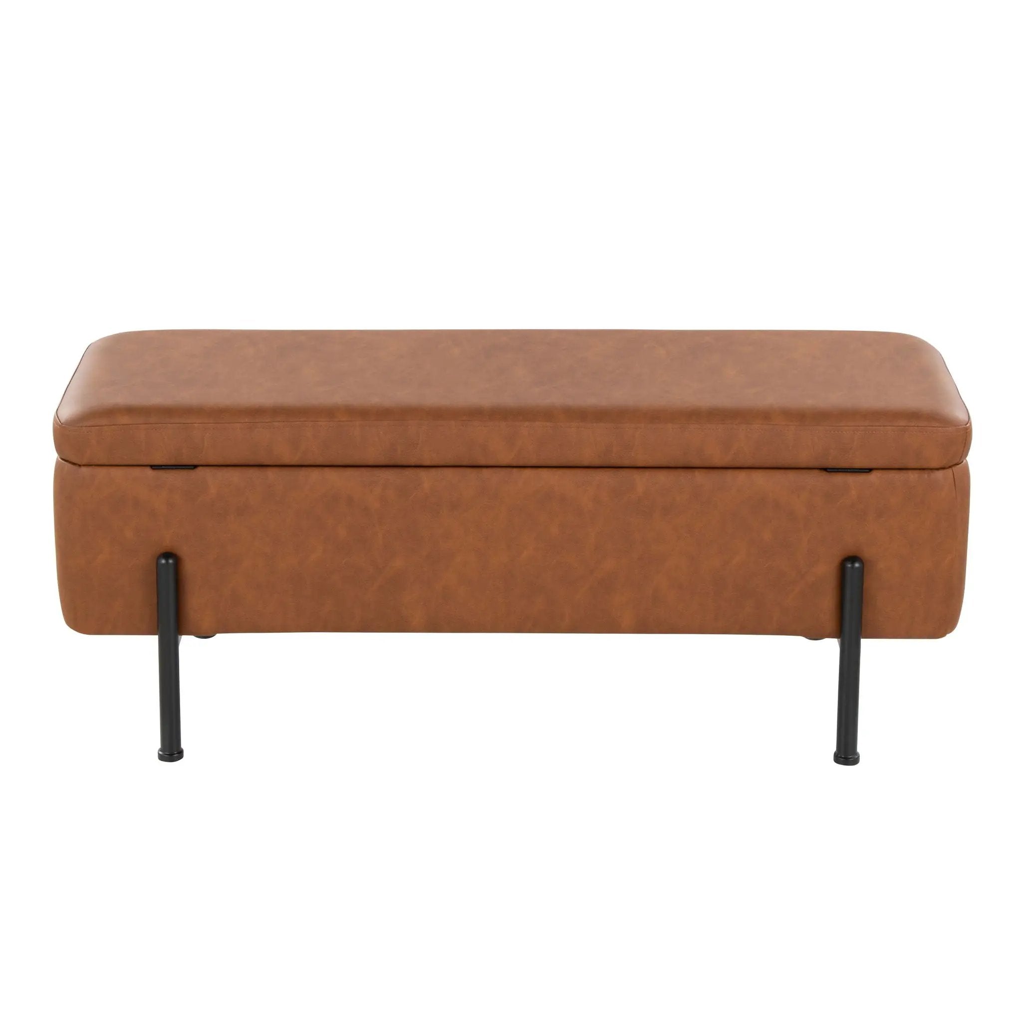 Daniella - Contemporary Storage Bench - Black / Camel by HouseOfZazla