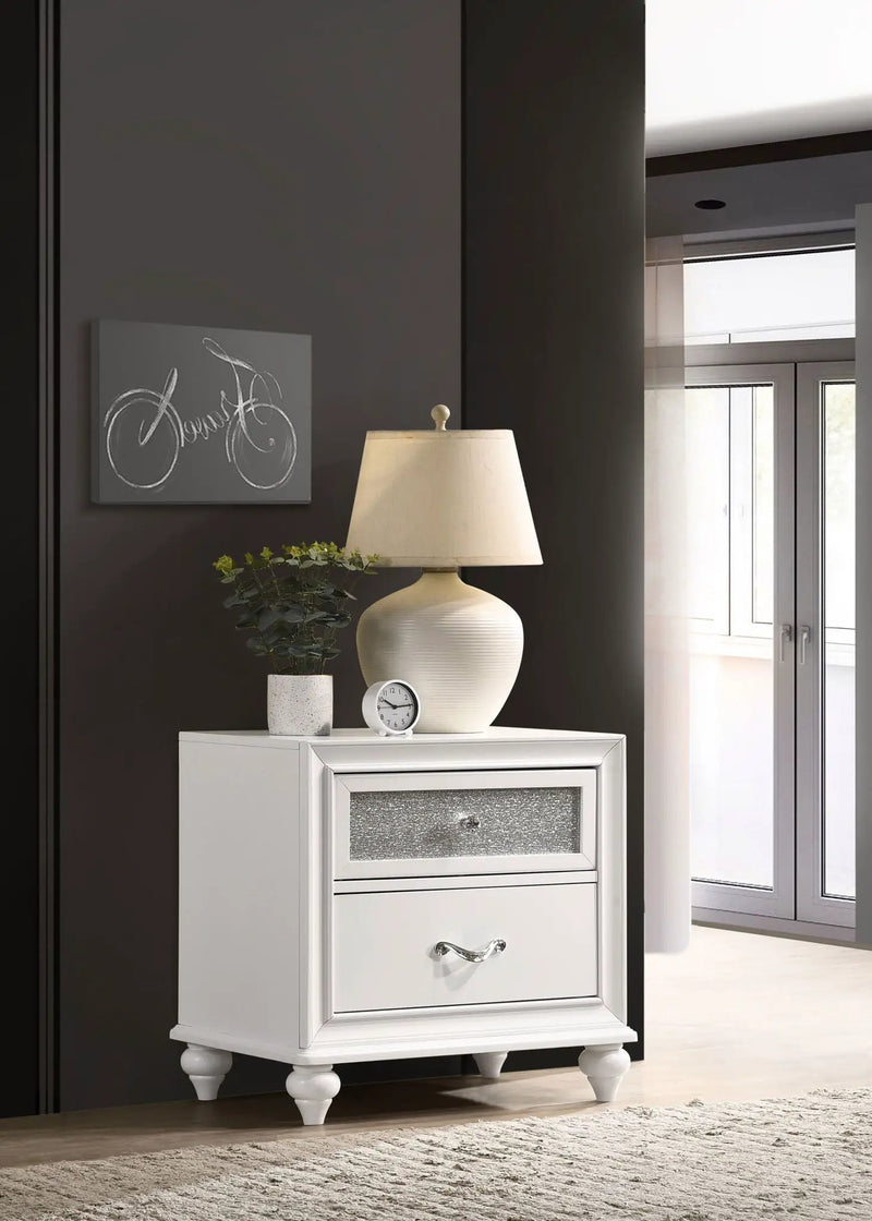 Barzini 2-drawer Nightstand White by Unique Piece Furniture