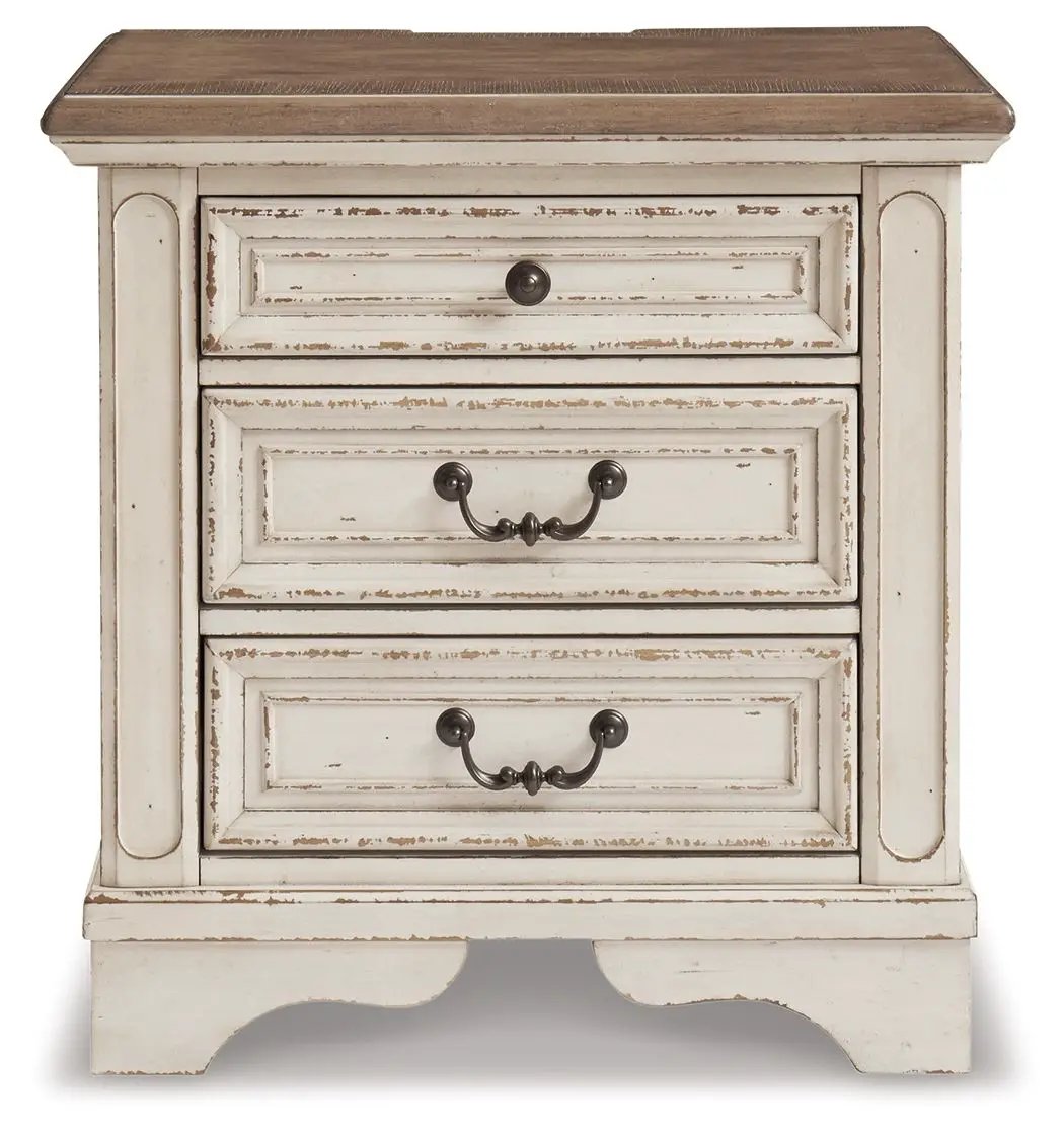Realyn - Three Drawer Night Stand - White / Brown / Beige by Unique Piece Furniture