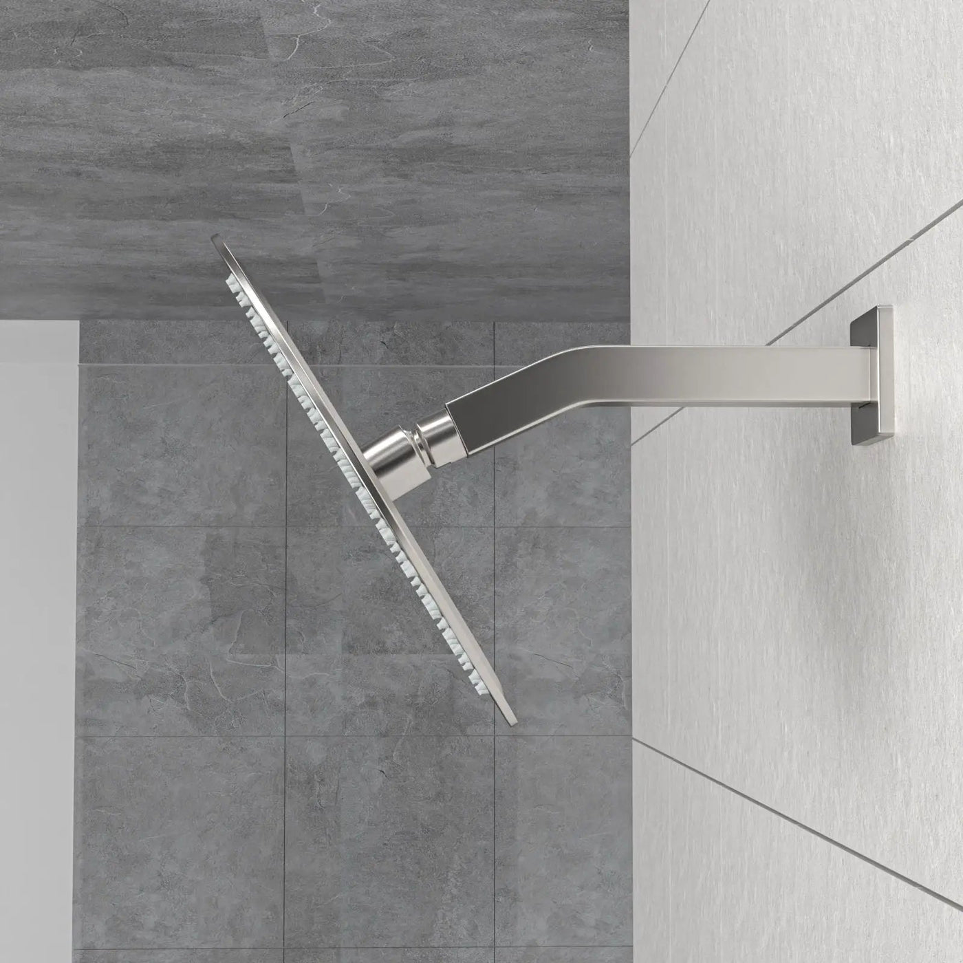 Elegant 6" Shower Arm With Flange, Stainless Steel Construction For Rain Shower Heads by HouseOfZazla