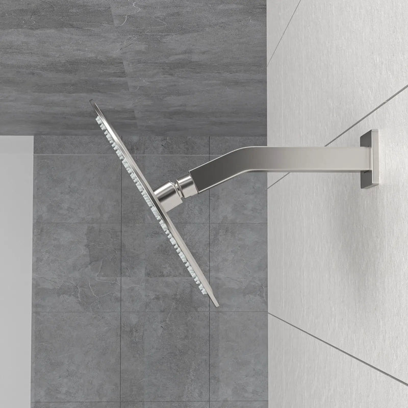 Elegant 6" Shower Arm With Flange, Stainless Steel Construction For Rain Shower Heads by HouseOfZazla
