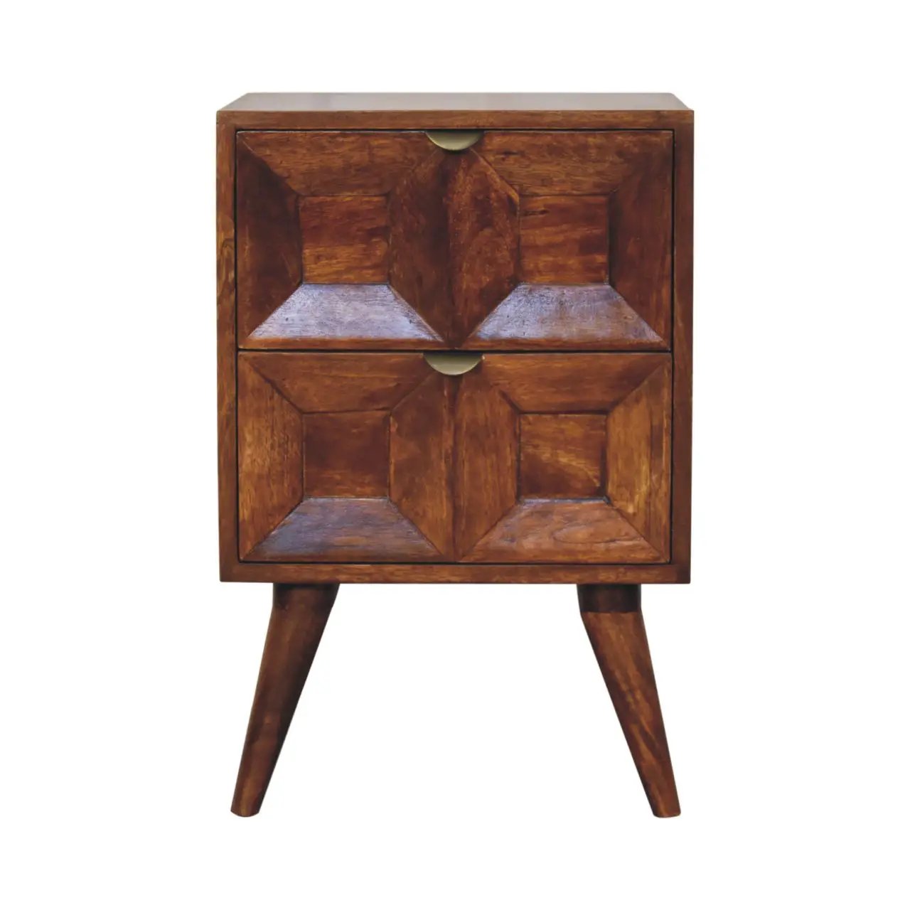 Solid Wood Quad Nightstand, 2-Drawers by HouseOfZazla