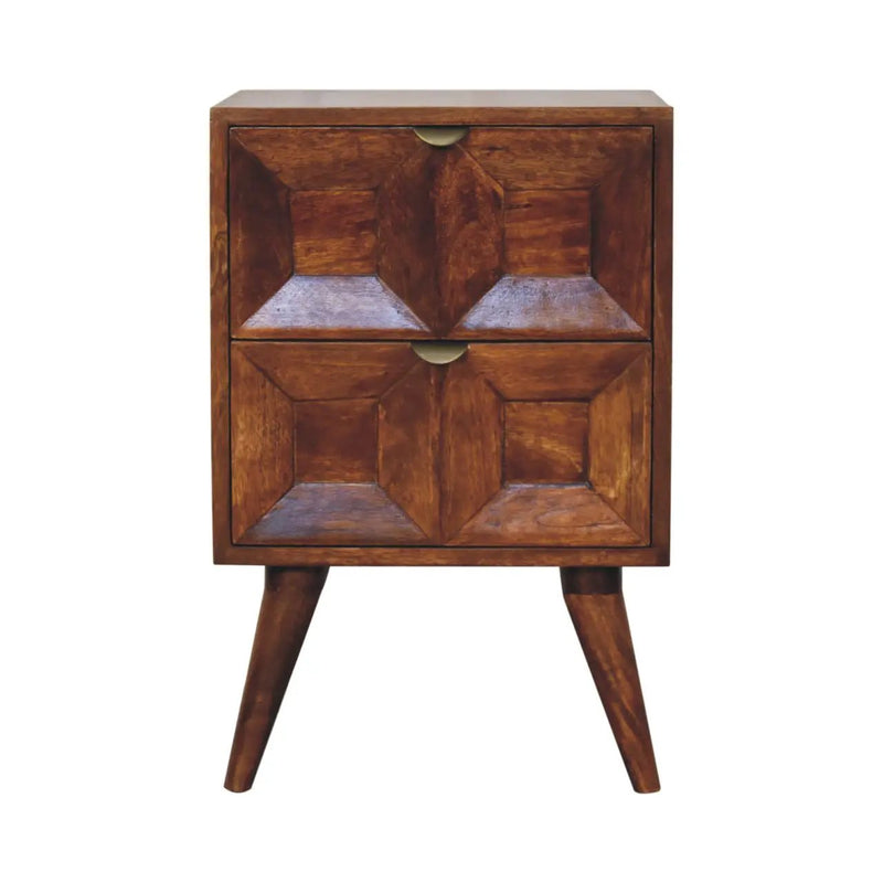 Solid Wood Quad Nightstand, 2-Drawers by HouseOfZazla