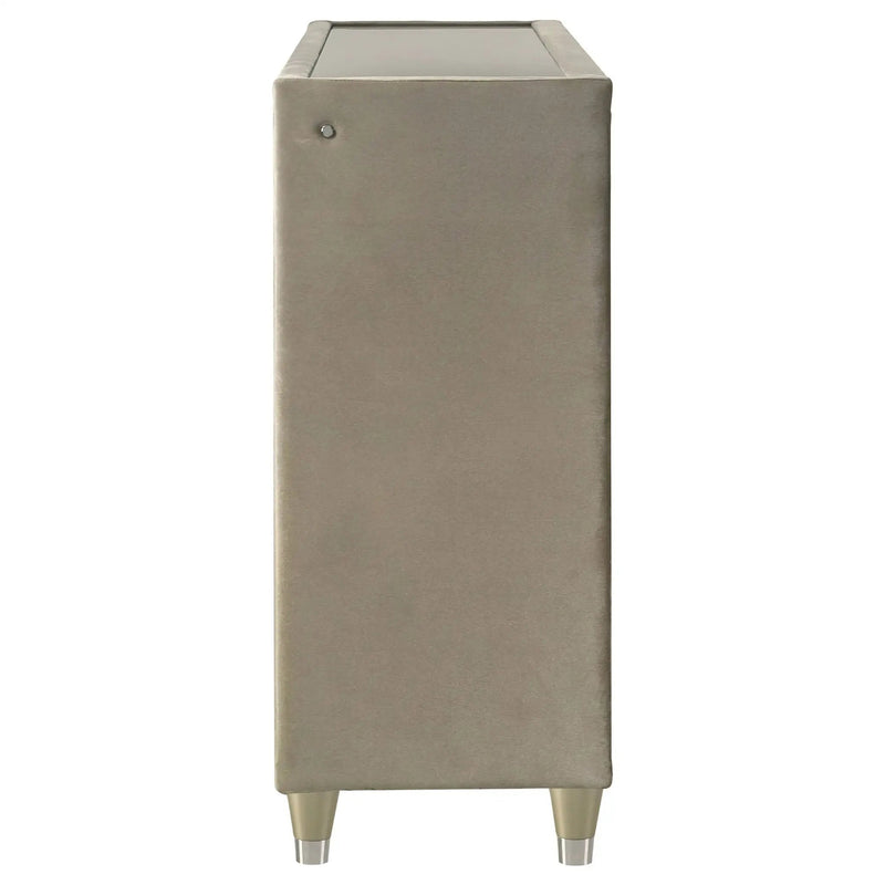 Lorient 8-drawer LED Bedroom Dresser Cabinet Ivory and Camel by Unique Piece Furniture