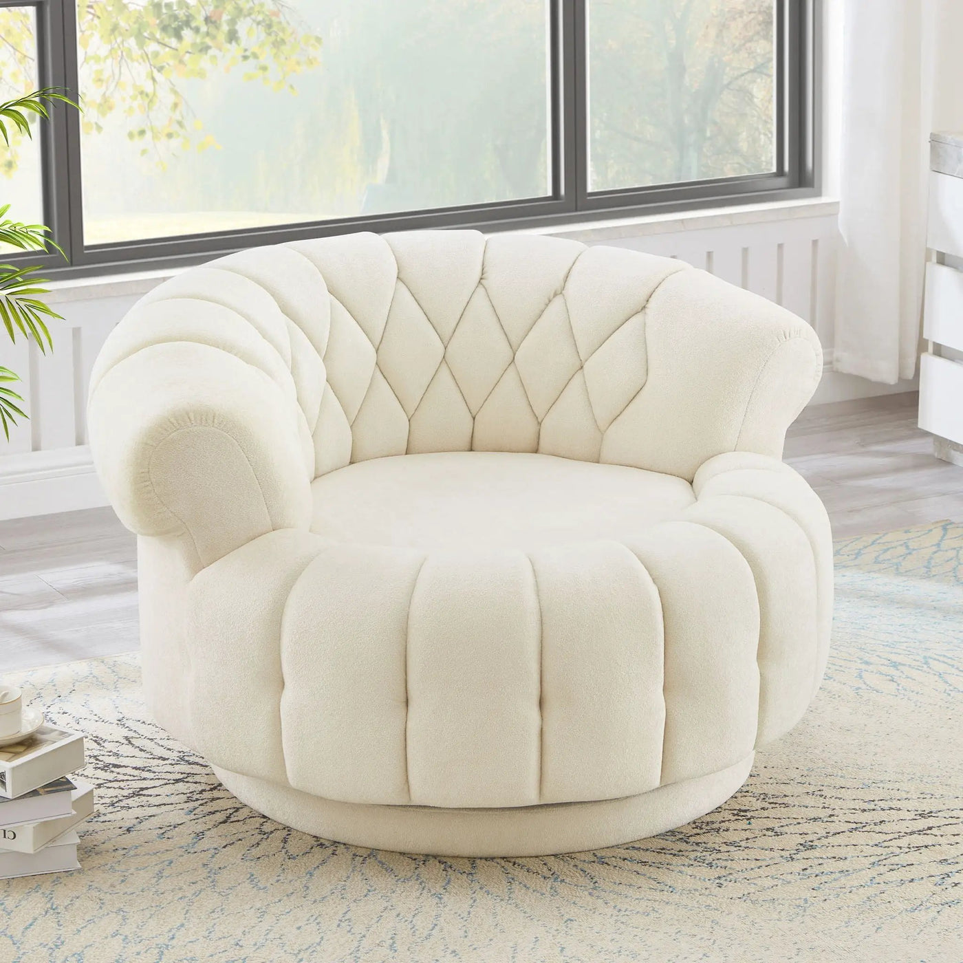 Round Swivel Accent Chair With Rotation by HouseOfZazla