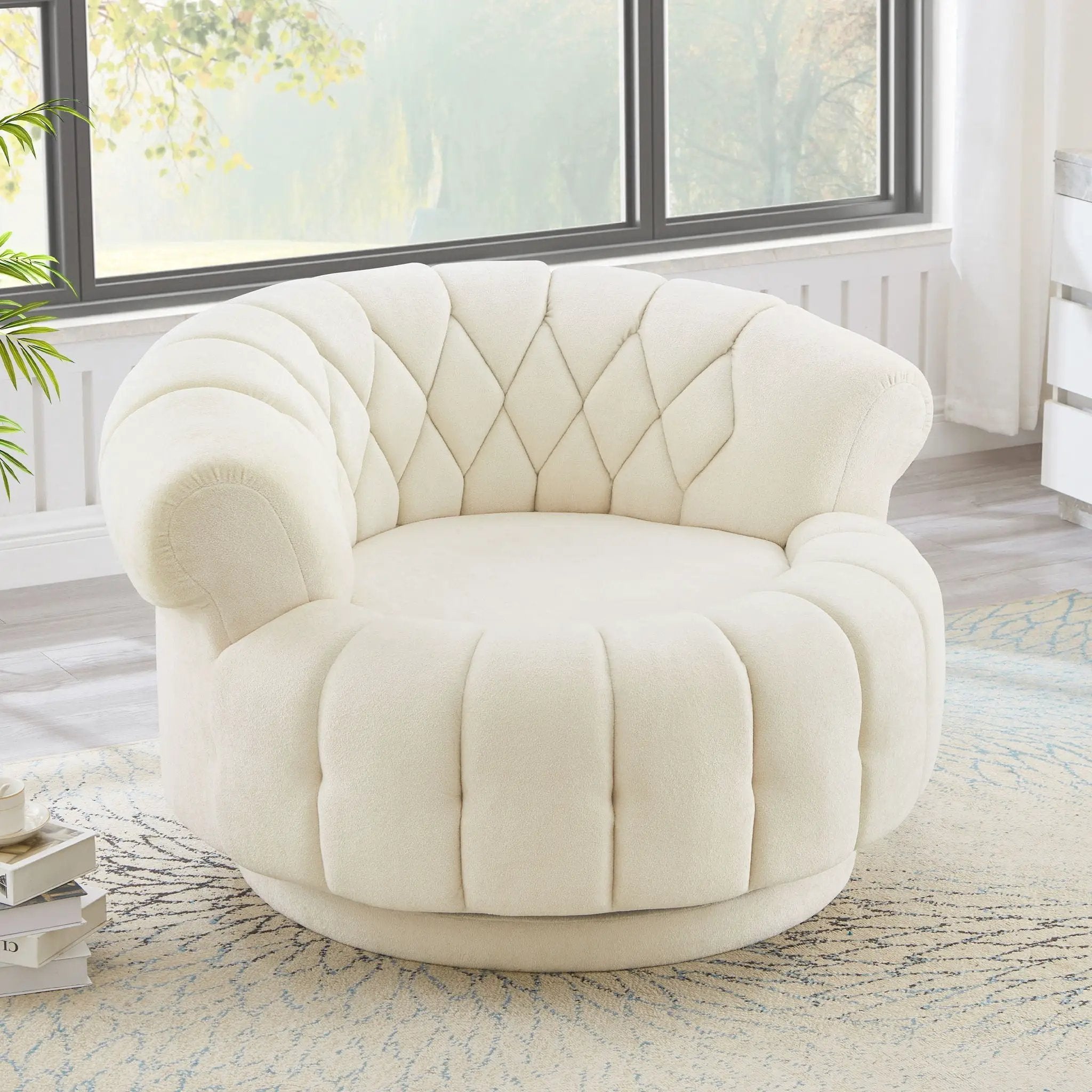 Round Swivel Accent Chair With Rotation by HouseOfZazla