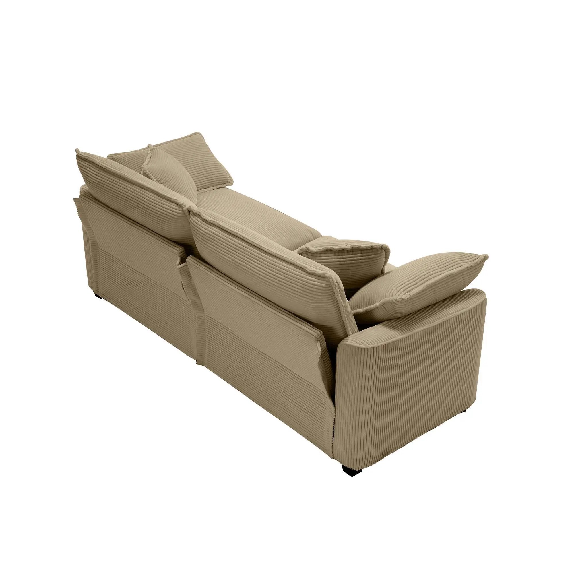 Modern 2 Seater With 4 Pillows, Upholstered Deep Seating Loveseat by HouseOfZazla